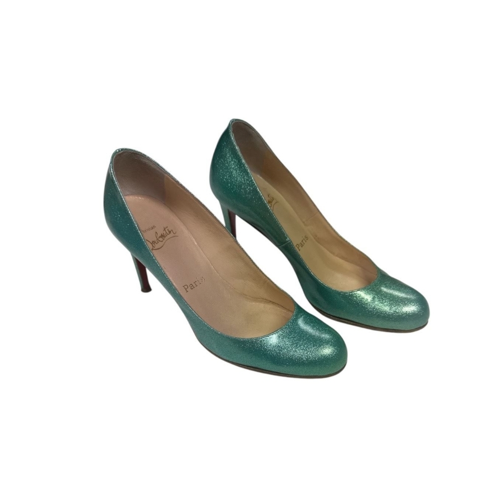 Christian Louboutin Shimmering Teal Heels